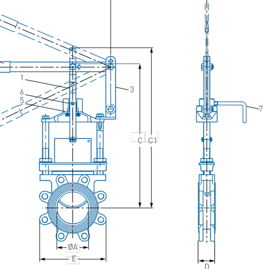 Шиберно-ножевые задвижки Keystone Figure 459